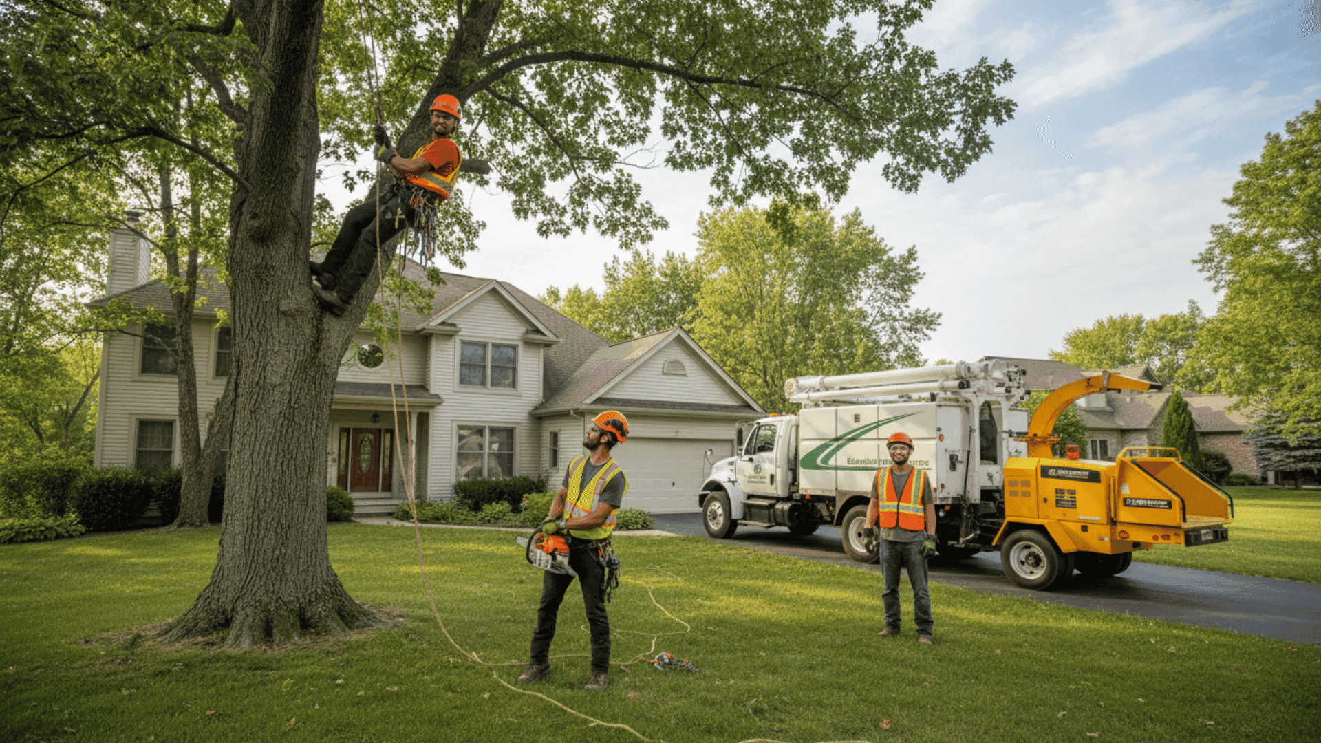 Tree removal crew working in Buffalo NY